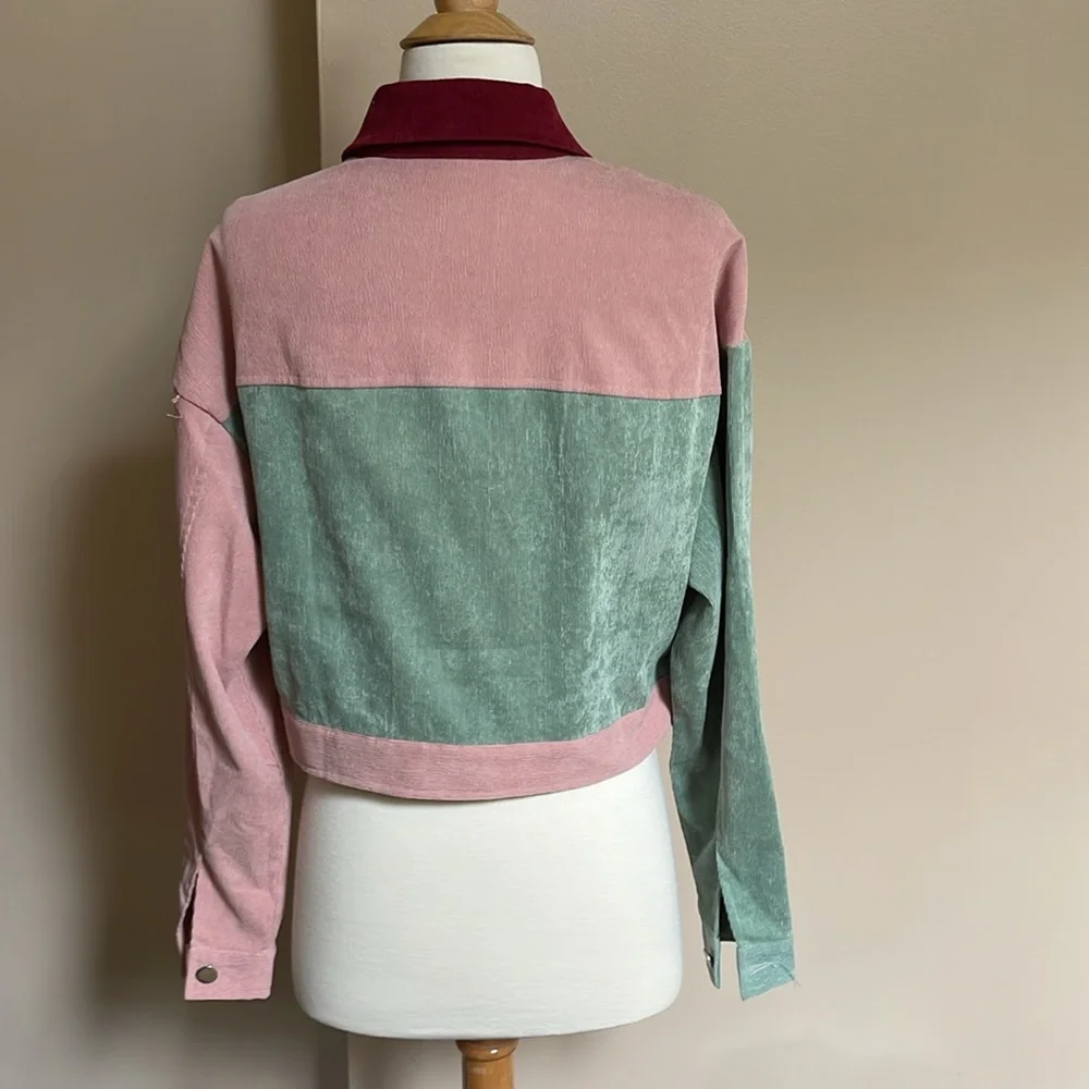 SHEIN XS multicolor cropped corduroy jacket - Picture 2 of 3
